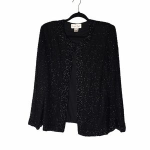 Laurence Kazan Vintage Silk Beaded Evening Jacket